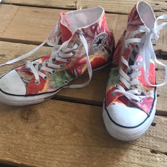 Converse Shoes - Fruit high top Converse shoes size 8 men 10 women